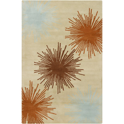 Tapis abstrait en laine touffeté à la main à motif abstrait multicolore Ailey