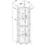 Vitrine de coin avec tablettes en verre trempé et éclairage, pieds en bois massif réglables H 69,31 po-1057090392