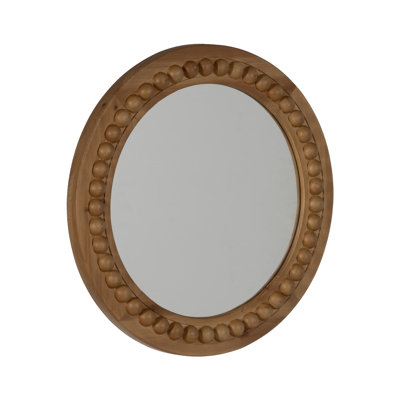Solid Wood Round Mirror