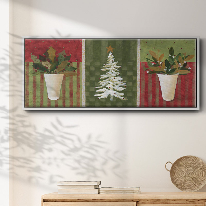 Holiday Greenery- Framed Canvas, 24" H x 60" W