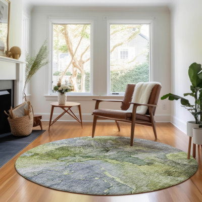 Tapis olive Prisco lavable à la machine de qualité supérieure