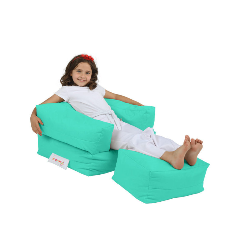 Fauteuil à billes de jardin turquoise, imperméable, 25,6 po x 15,7 po x 19,7 po | Tissu 100% polyester, 100% mousse de styromousse originale | Capacité de poids maximale: 440 lb | Idéal pour le plaisir et la détente en plein air, design moderne
