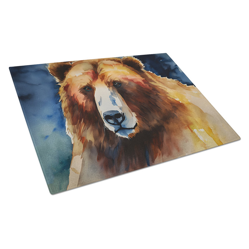 Kodiak Bear Glass Cutting Board Large