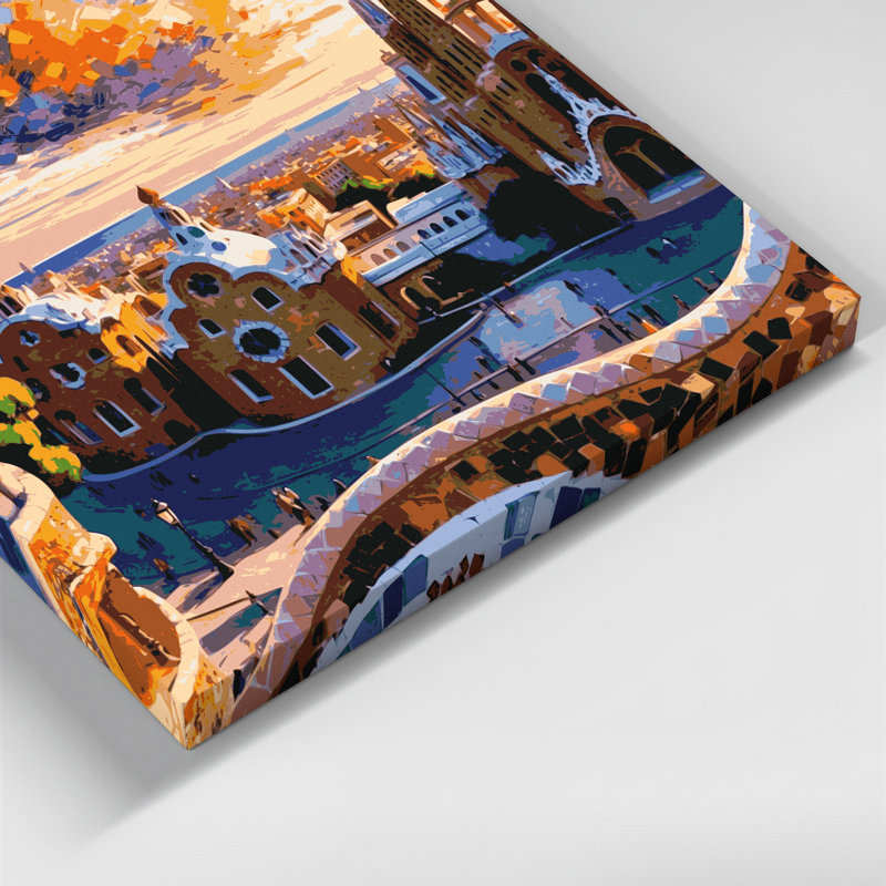 Art mural sur toile, villes de Barcelone, Espagne, H 20 po x l 30 po