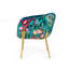 Fauteuil demi-tonneau en velours Winbush