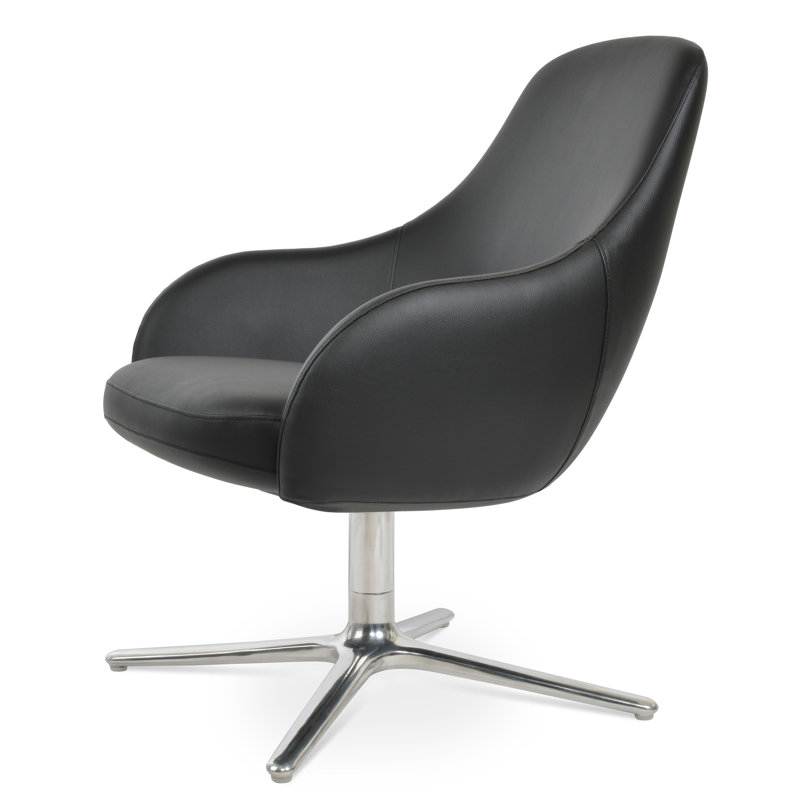 Fauteuil pivotant ovale Gazel, Noir