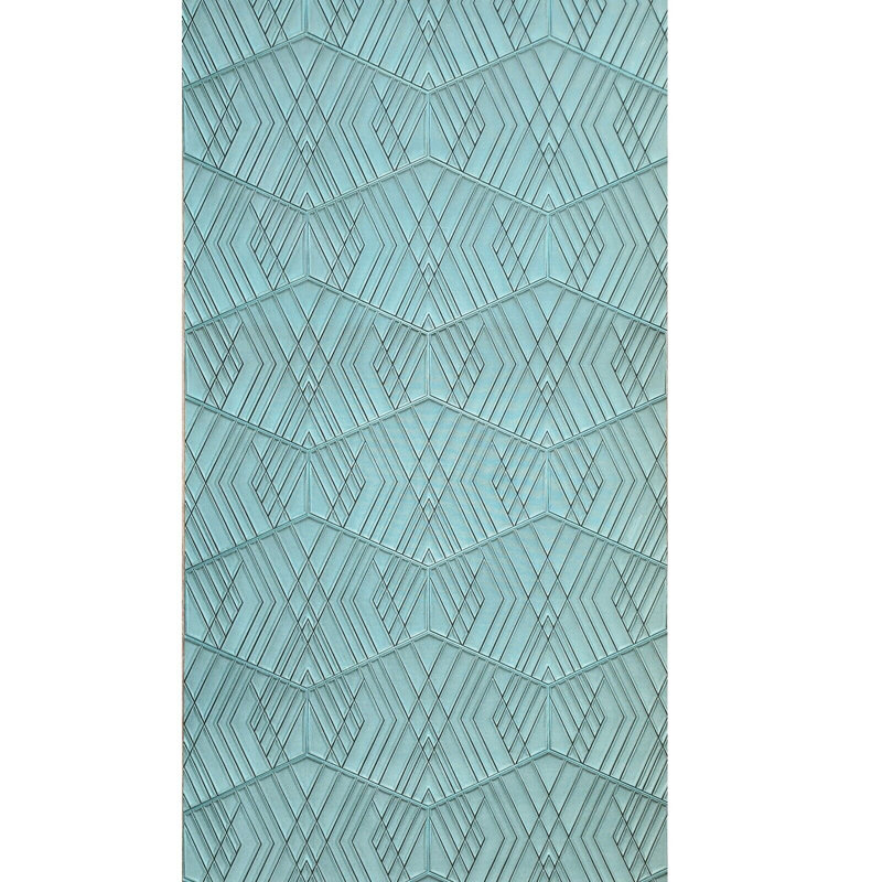 Papier peint géométrique hexagonal bleu sarcelle