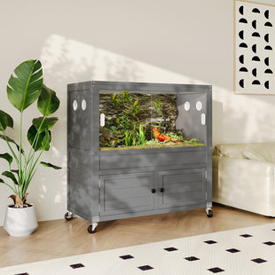 45 Gallons Reptile Terrarium Stand With Adjustable Storage Cabinet