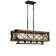 Frakes 5-Light Farmhouse Square/Rectangle Chandelier for Kitchen Island with Solid Wood Accent
