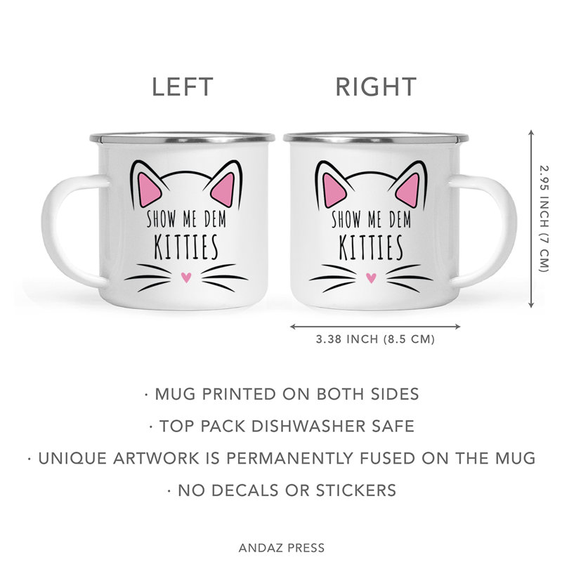 Stainless Steel Camping Mug, Show Me Dem Kitties