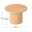 Ansel Natural Solid Wood Coffee Table Round-151320252-151265091