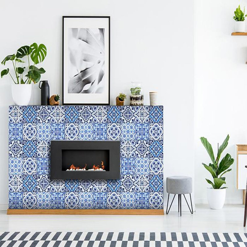 Azul Vinyl Peel and Stick Mosaic Tile, 4" H x 4" W x 0.1" D