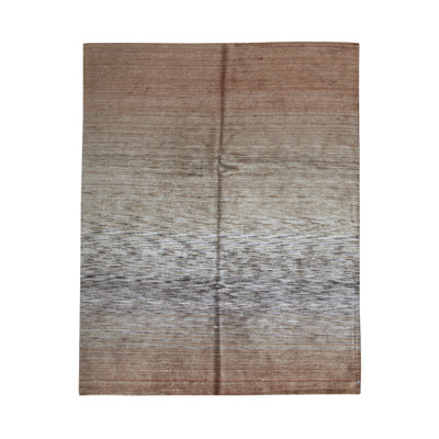 Hand-Knotted High-Quality Black and Rust Area Rug
