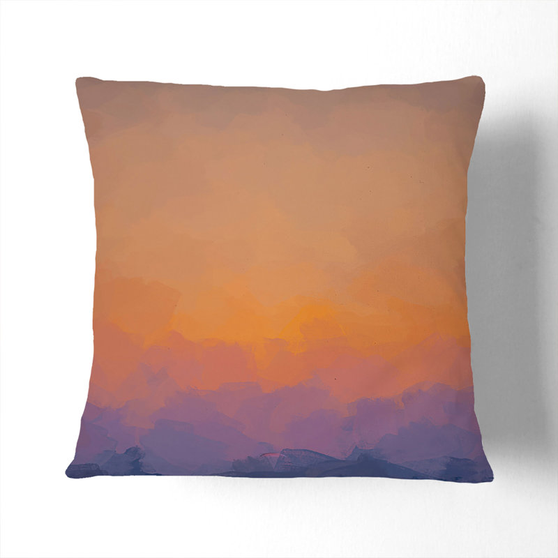 End of the Sunset in Abstract Cushion with Filling, 55cm H x 55cm W x 20cm D