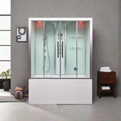 59'' W 86'' H Framed Rectangle Double Slide Tub Enclosure
