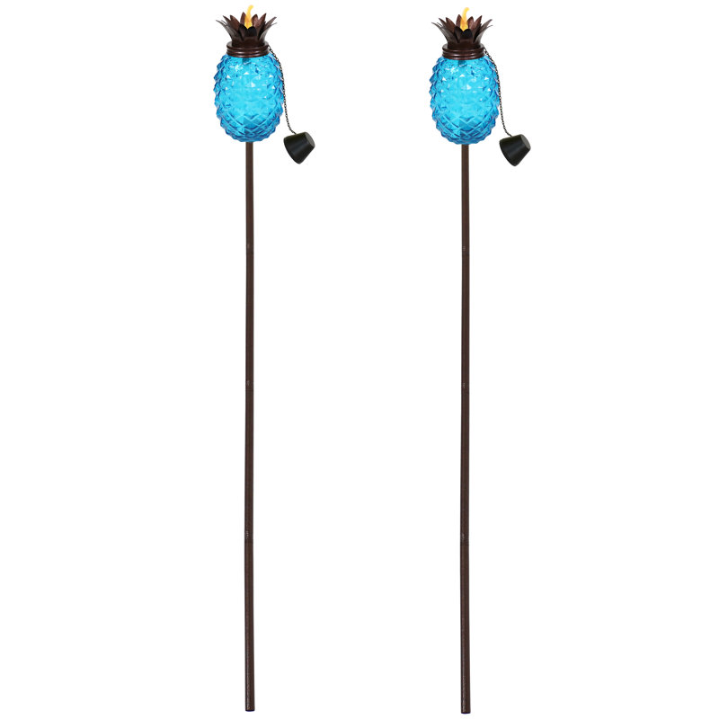 Ensemble de torche d'extérieur à citron 3 en 1 avec hauteur réglable Lybarger, Bleu