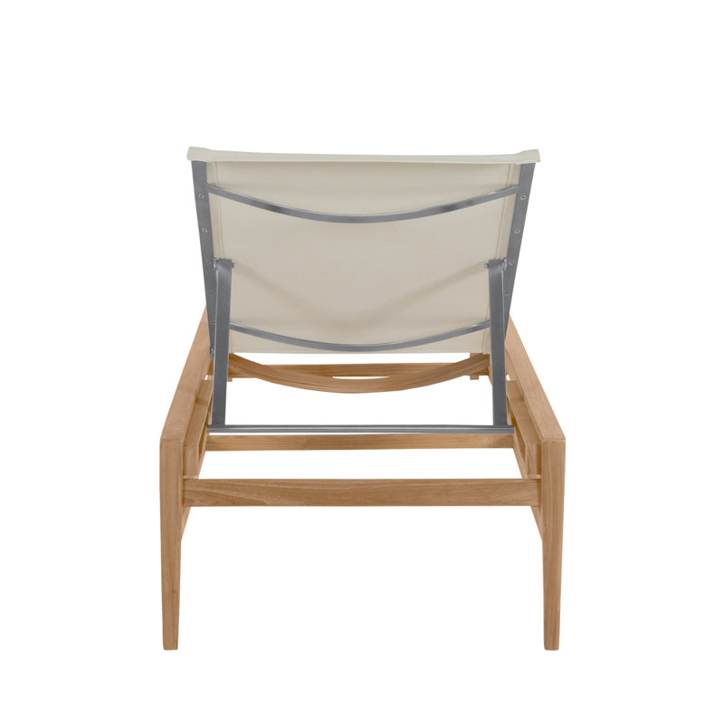 Coast Reclining Chaise Lounge, Natural Teak/Canvas Sling