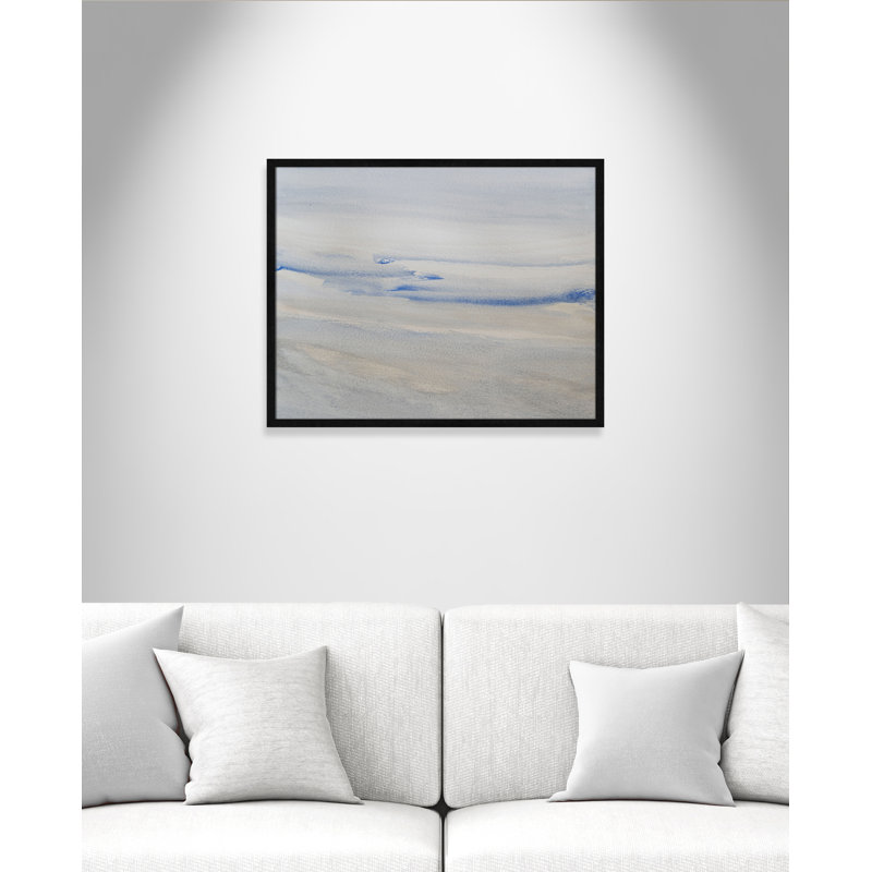 «Silent Direction Print» par S.H. Khân, L 29,5 po x H 23,5 po, Grain de bois noir, Impression encadrée