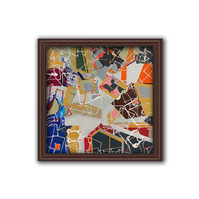 Patchwork of Houses by Joan Davis. Paper Print - Mounted & Framed, image size - 40x40