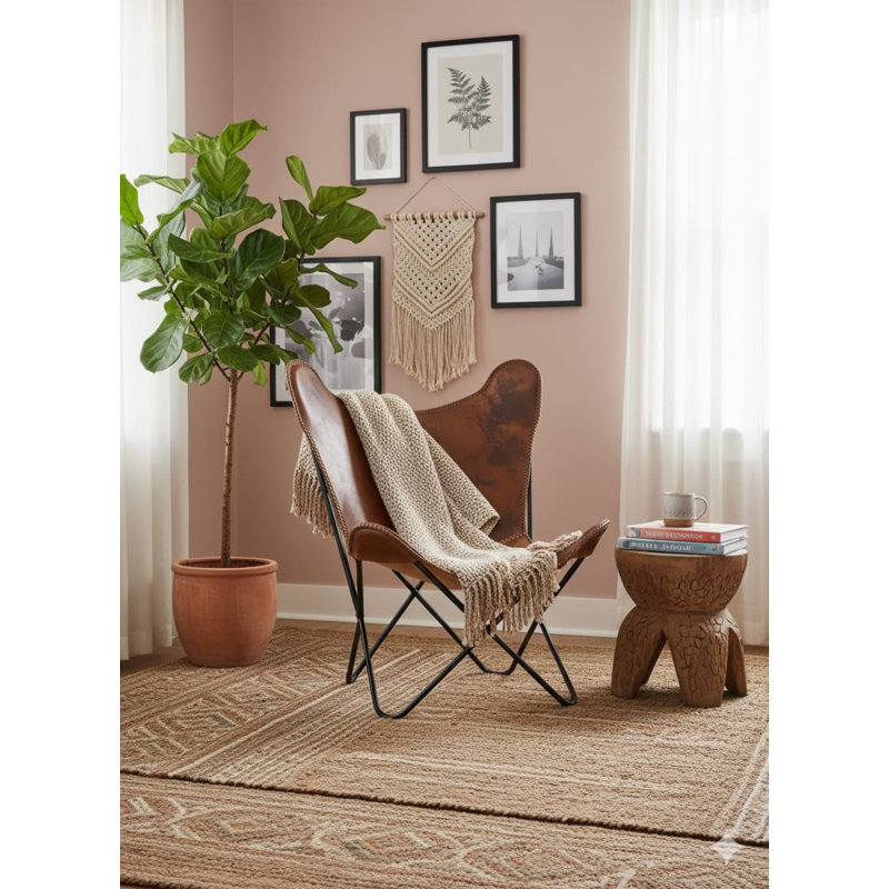 Fauteuil anti-papillon fait à la main brun, Antique Brown Butterfly Chair