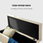  Banc de rangement rembourré beige en polyester avec banc d'entrée-2007273911-1992435334