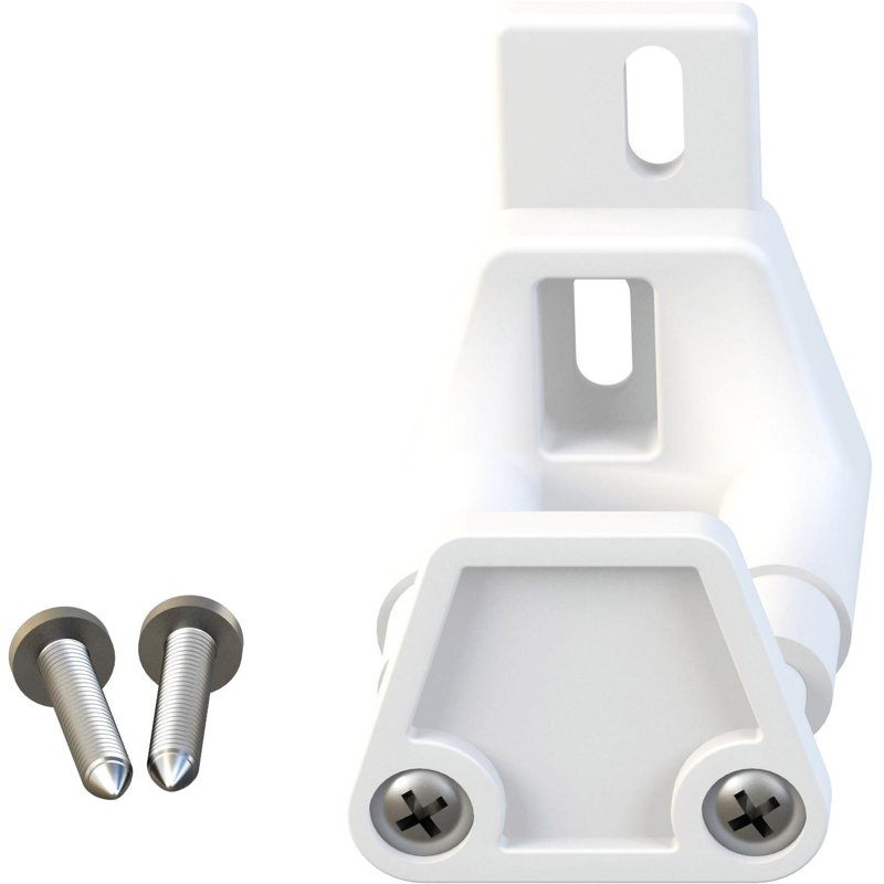 White Adjustable Plastic Wall Mount Sliding Door Guide