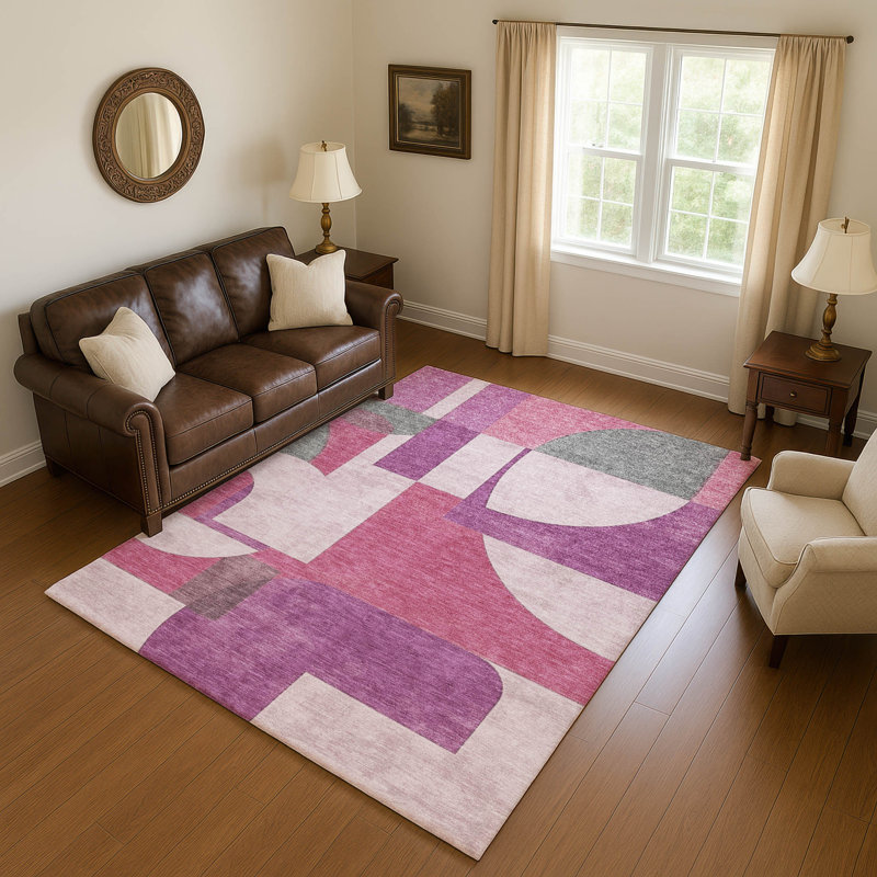 Tapis Mid-Century Premium lavable à la machine Mehara AMF1692, Rectangle 5 pi x 7 pi 6 po