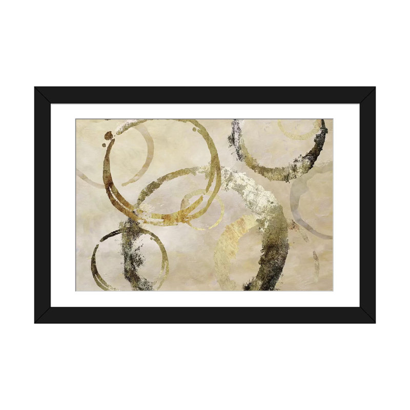 « golden rings », impression sur toile, H 16 po x l 24 po x P 1 po, Papier d'art encadré noir, Blanc