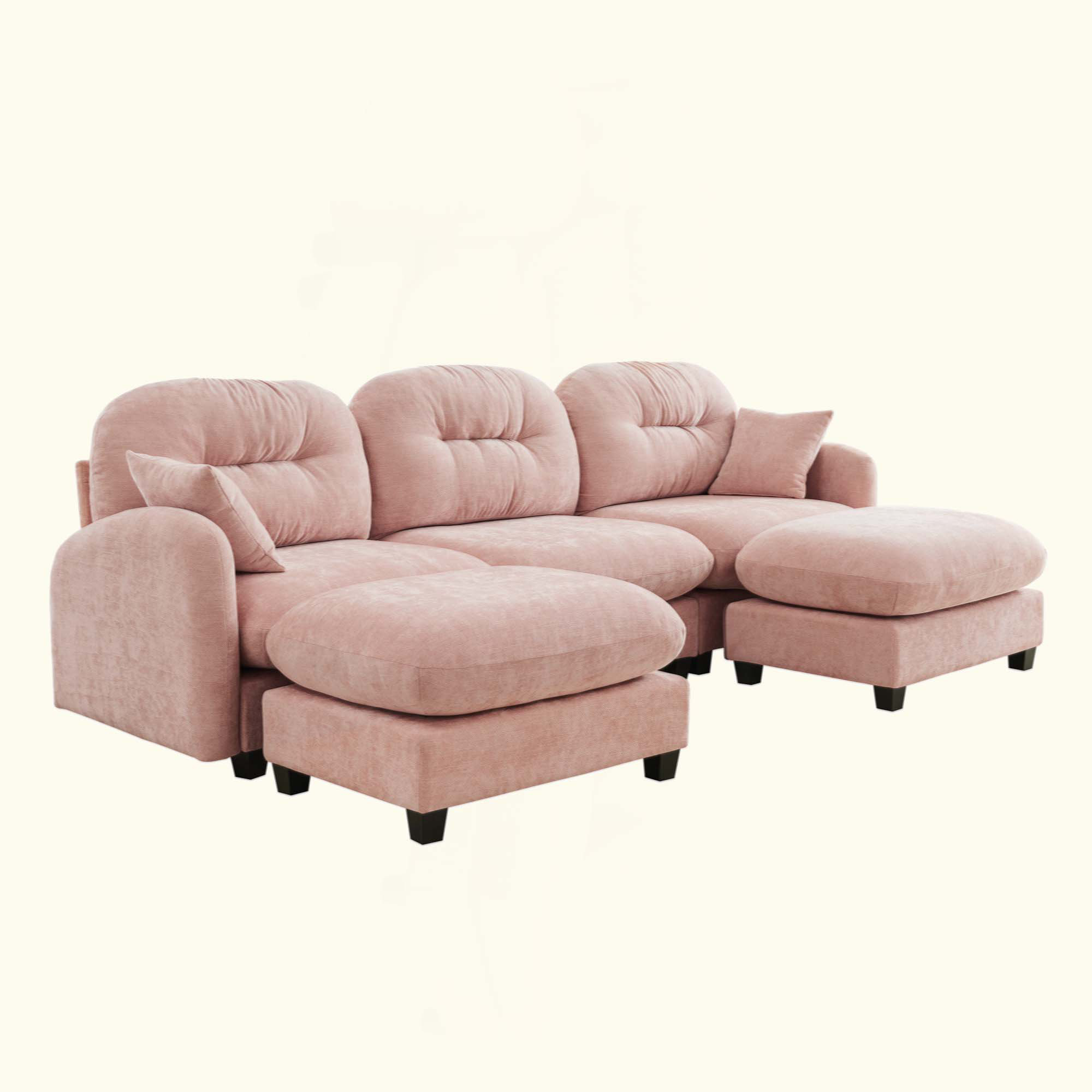 Latitude Run® Modular Sectional U Shaped Couch With Ottoman,Premium ...