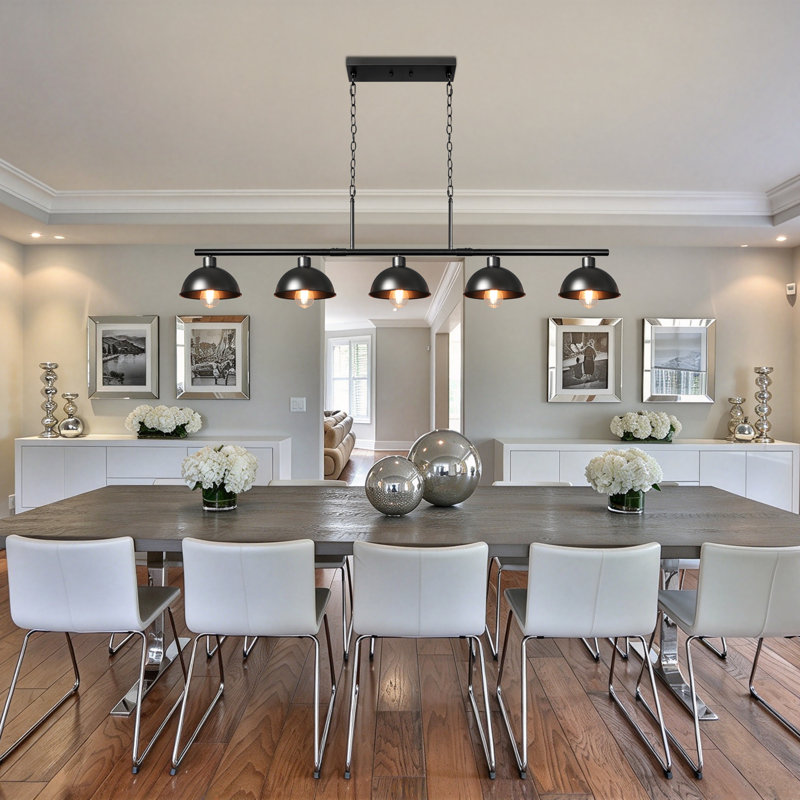 Dardani 5 - Light Dimmable Farmhouse Chandelier Billiard & Pool Table Lights Black Chandelier Island Lights for Kitchen Dining Room Light Fixture