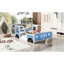 Lit bleu en forme de voiture pleine grandeur avec roulettes - Fabrication en bois de pin et fenêtres de conception de voiture pour rails à lattes prêts pour le matelas Allure-1606010697-1606010703