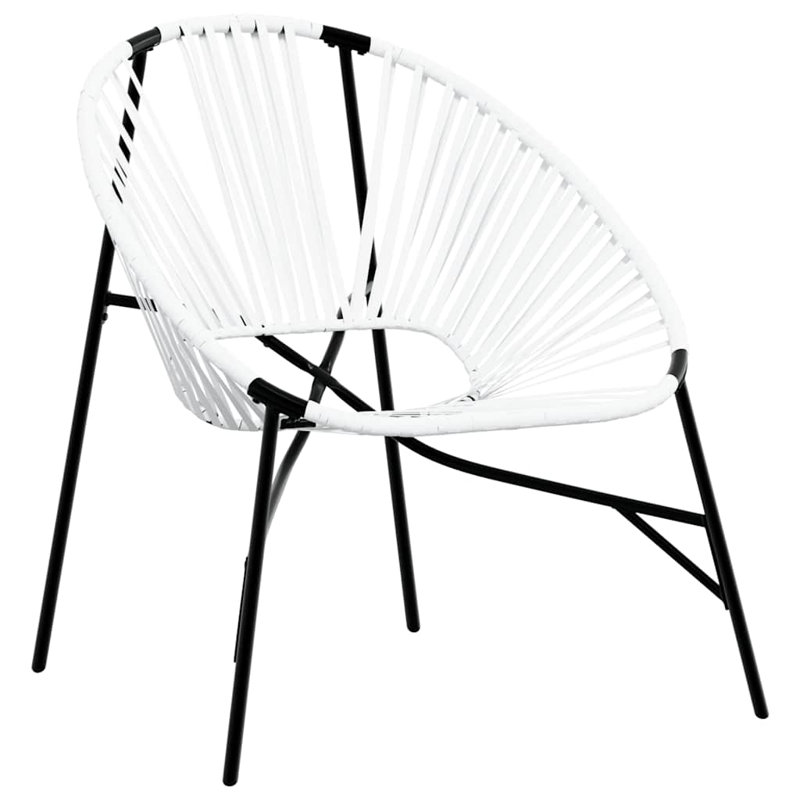 Garden Egg Chair Poly Rattan, Black/White