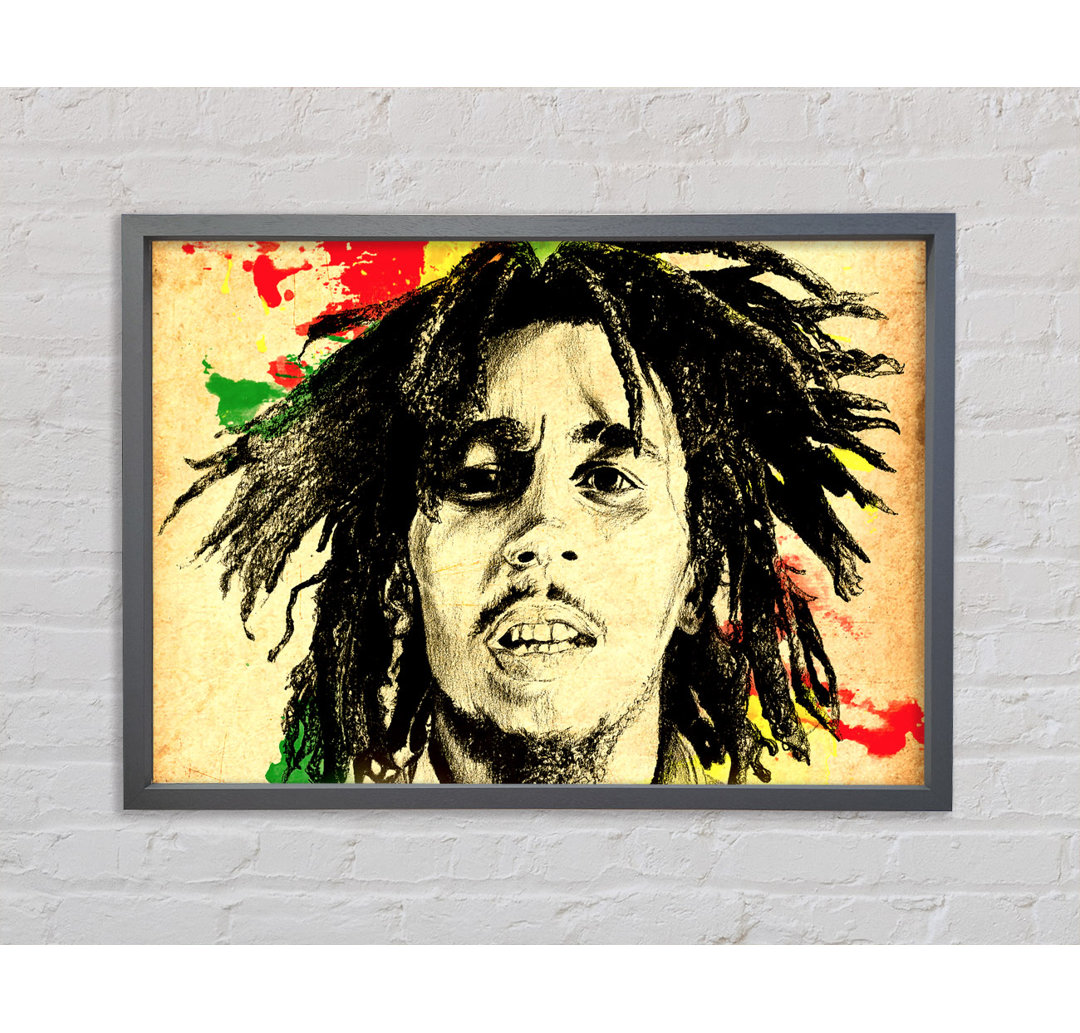 Bob Marley Splash Colour Gerahmter Druck