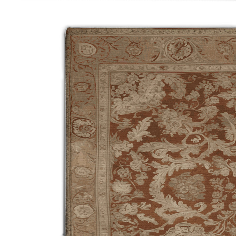 Tapis d'intérieur et d'extérieur brun français, Rectangulaire 8 pi x 10 pi