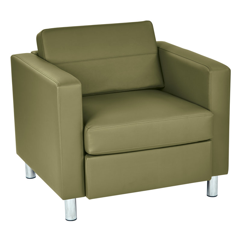 Chaise longue de 32 po de largeur Desantiago, Similicuir antimicrobien sauge