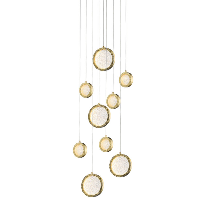 Bottega 9 - Light LED Pendant, Polished Brass