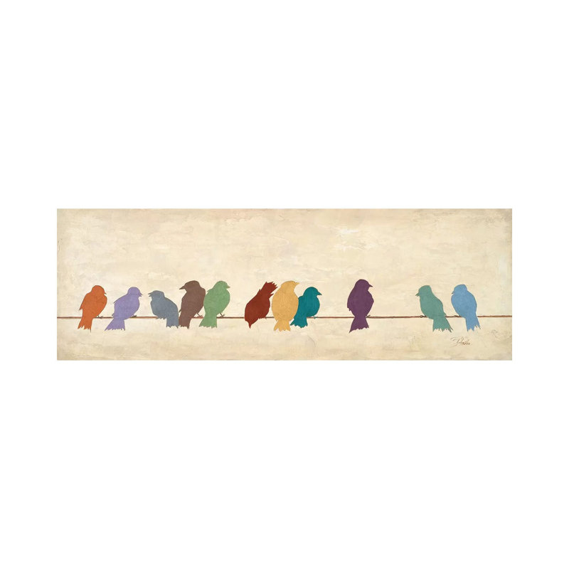 Birds Meeting by Patricia Pinto - Wrapped Canvas Panoramic Print, 30.48 cm H x 91.44 cm W x 3.175 cm D