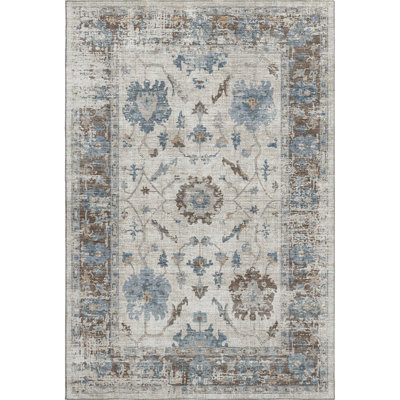 Premium Machine Washable Mundell Border Rug