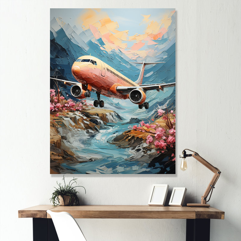 Impression aérienne sur toile impressionniste, H 44 po x l 34 po x P 1,5 po, Toile tendue