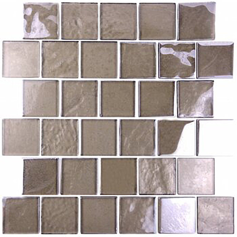 Landscape 2 in. x 2 in. Translucent Glass Plastic Face Mounted Brick Mosaic Designer Pool Tile