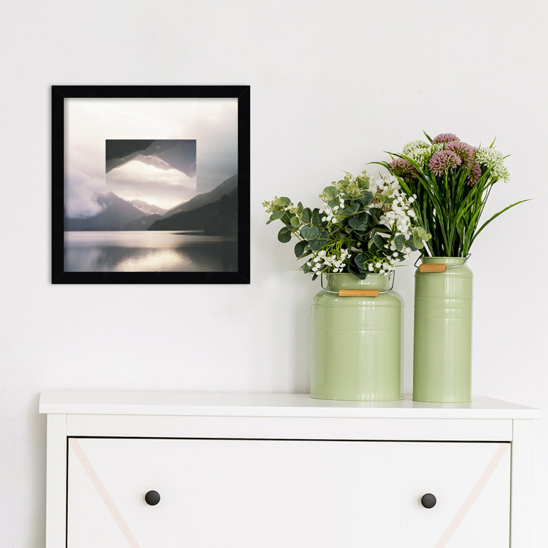Reflected Landscape by Laura Marshall, 13" H x 13" W x 1" D, Black