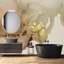 Murale en marbre beige et or abstrait-962299874
