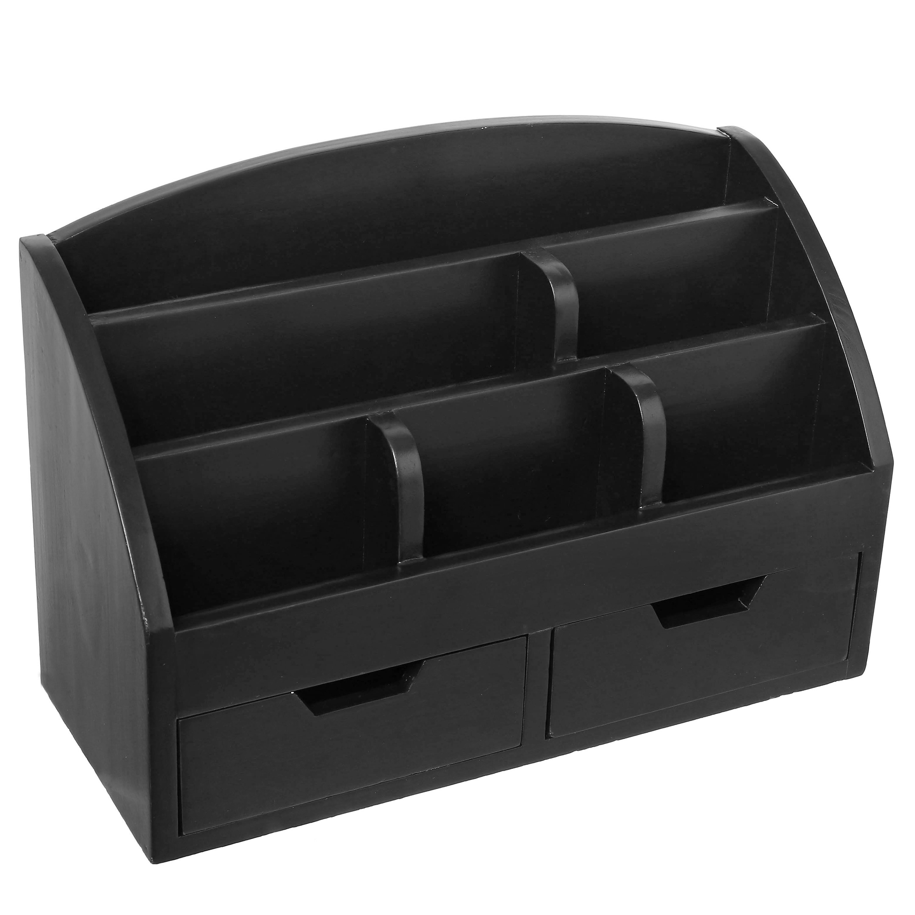 Inbox Zero 6 Slot Solid Wood Desk Supplies Organizer
