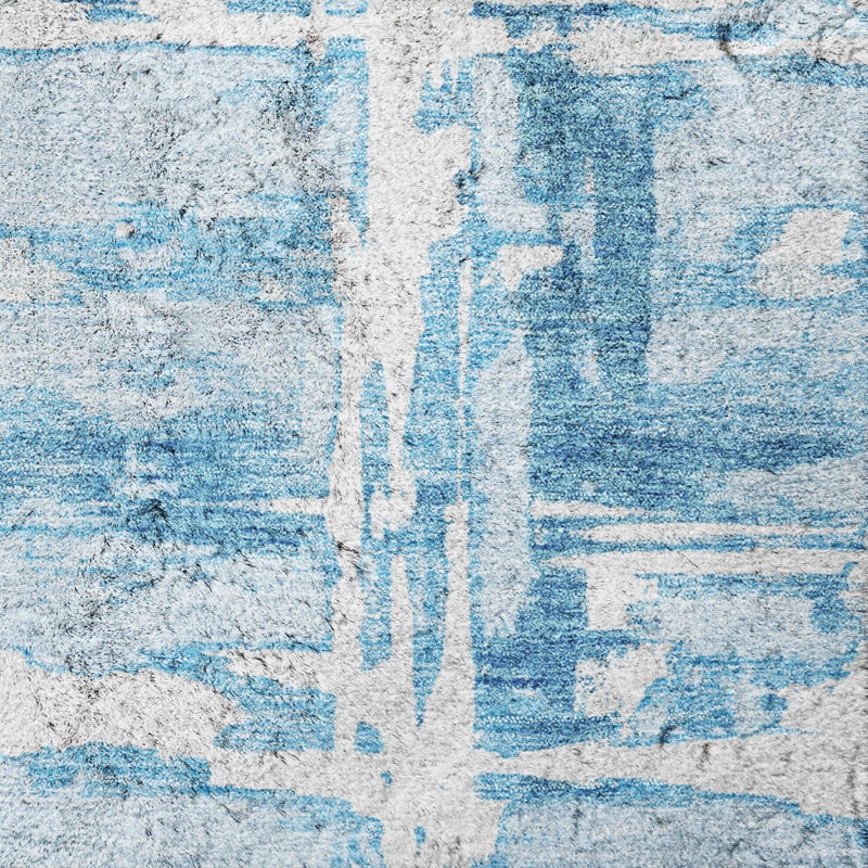 Washable Striped Indoor Rug, Ciel, 8' x 10'