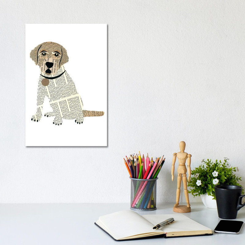 Labrador par Paper Cutz - impression sur toile tendue, H 12 po x l 8 po x P 0,75 po