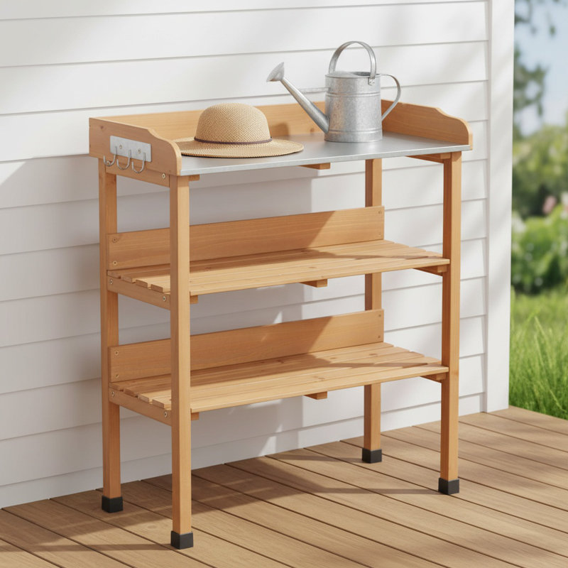 Table de travail en bois, Marron clair