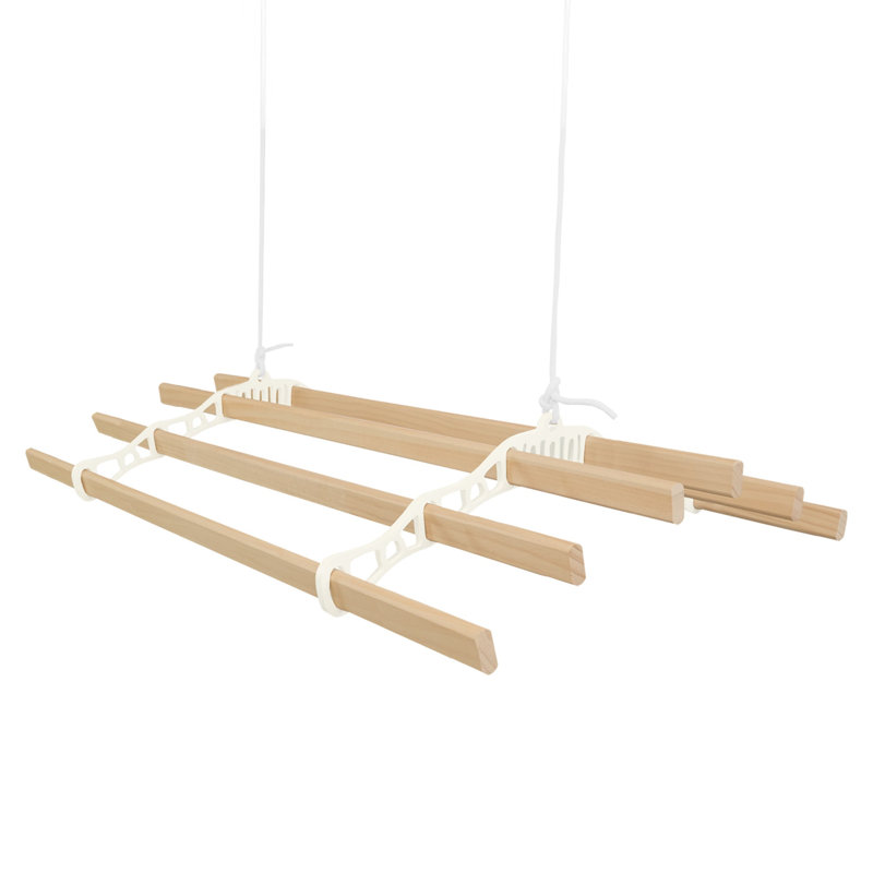 Cast Iron Retractable Clothesline, 14cm H x 150cm W x 56cm D, Ivory