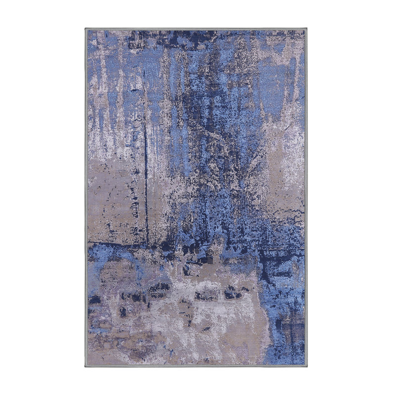 Tapis bleu / gris Brodi, Rectangle 3 pi x 5 pi