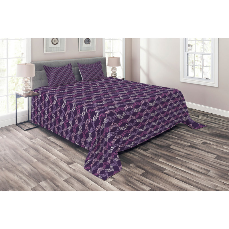 Modern & Contemporary Polyester Coverlet, King Bedspread + 2 Shams
