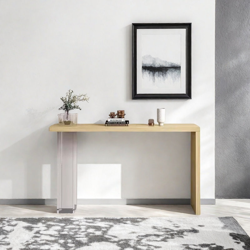 Console Modern Minimalist Art, Clear/Natural Wood